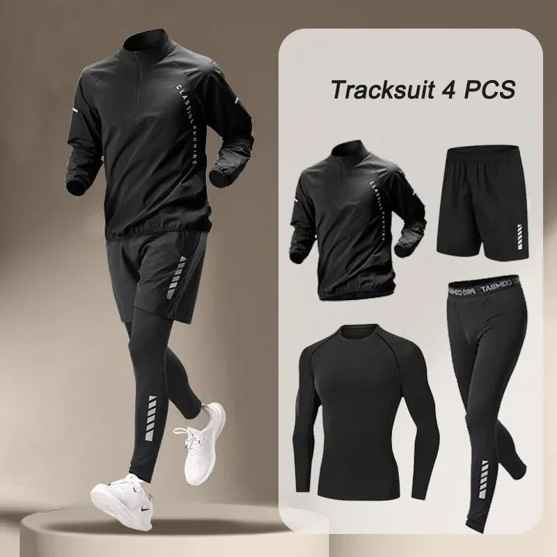 Ensemble de sport pour homme, printemps 2026 : veste à séchage rapide, 1 à 4 pièces, pantalon de jogging, vêtements d'entraînement et de fitness.