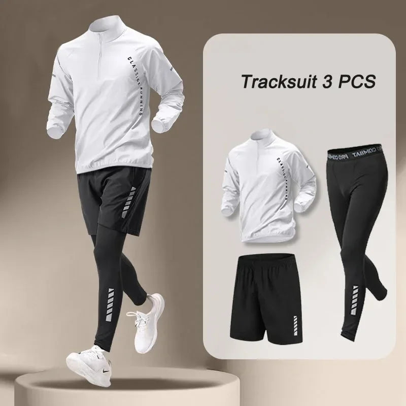 Ensemble de sport pour homme, printemps 2026 : veste à séchage rapide, 1 à 4 pièces, pantalon de jogging, vêtements d'entraînement et de fitness.