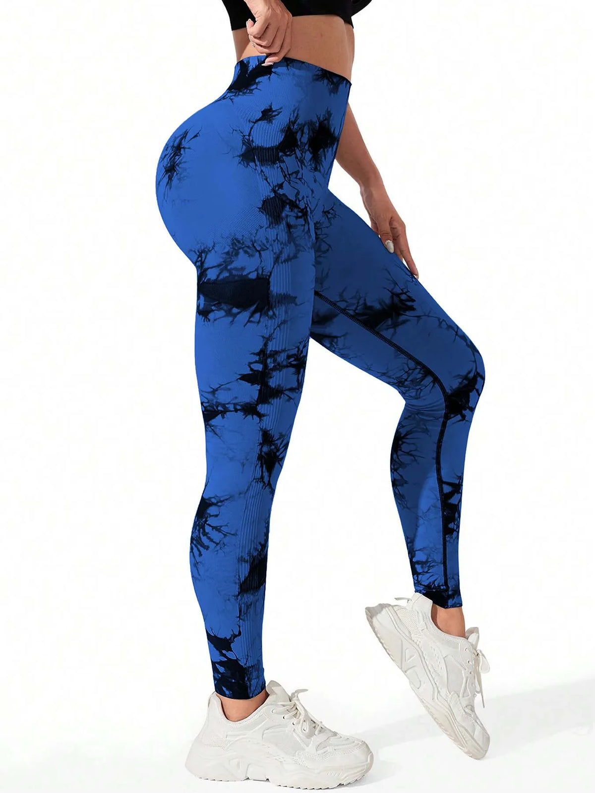 Legging de yoga femme sans coutures, taille haute et motif tie-dye