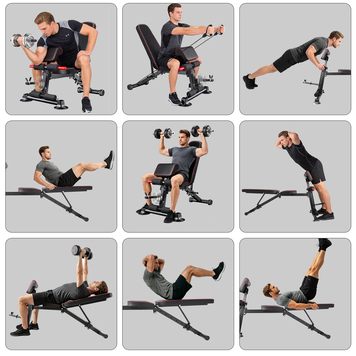 Banc de musculation réglable à dossier inclinable