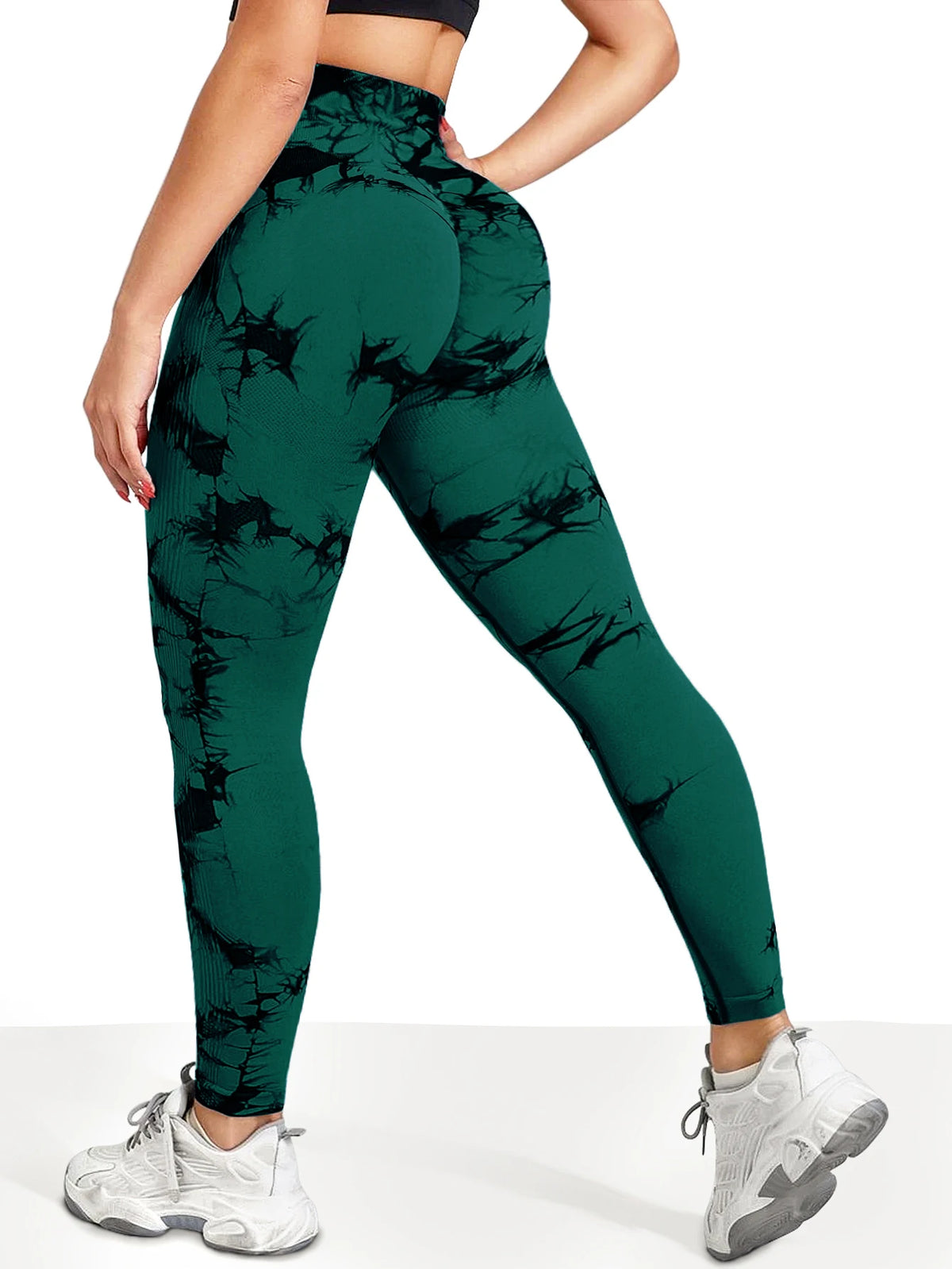 Legging de yoga femme sans coutures, taille haute et motif tie-dye