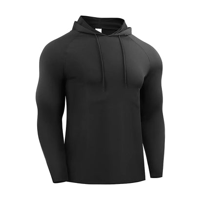 Haut de sport homme à capuche et manches longues