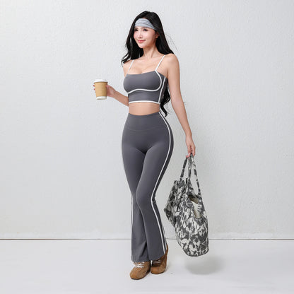 Pantalon de yoga évasé grande taille pour femme, extensible dans les quatre sens, respirant, taille élastique intégrale, effet push-up.