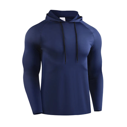 Haut de sport homme à capuche et manches longues