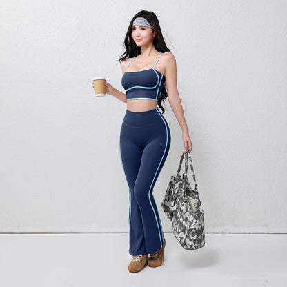 Pantalon de yoga évasé grande taille pour femme, extensible dans les quatre sens, respirant, taille élastique intégrale, effet push-up.