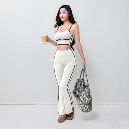 Pantalon de yoga évasé grande taille pour femme, extensible dans les quatre sens, respirant, taille élastique intégrale, effet push-up.