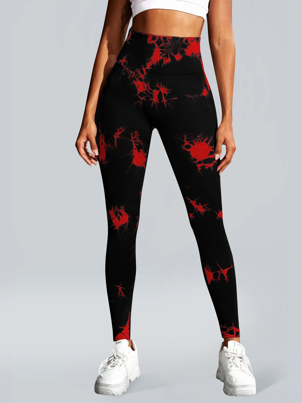 Legging de yoga femme sans coutures, taille haute et motif tie-dye