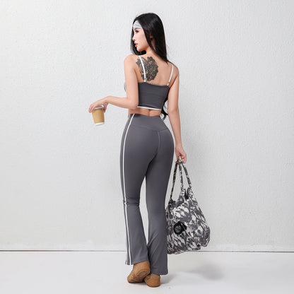 Pantalon de yoga évasé grande taille pour femme, extensible dans les quatre sens, respirant, taille élastique intégrale, effet push-up.