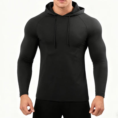 Haut de sport homme à capuche et manches longues